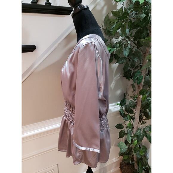 Unique Spectrum Women's Gray Round Neck Long Sleeve Button Down Shirt Size 18W - Picture 5 of 9